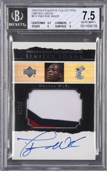 2003-04 UD "Exquisite Collection" Limited Logos #DY Dwyane Wade Signed Card (#43/75) – BGS NM+ 7.5/BGS 10